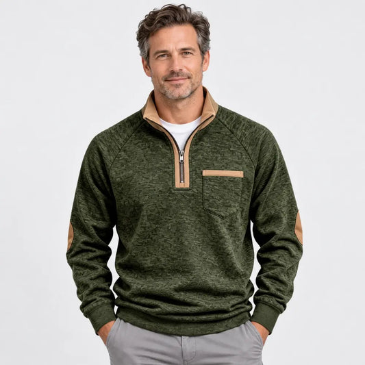 ✨🧥【S–3XL】Pánská zateplená mikina s polovičním zipem a kontrastními detaily – retro styl, pohodlný střih a hřejivý materiál.