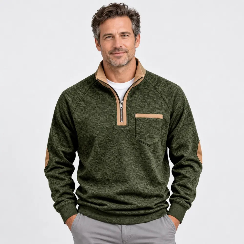 ✨🧥【S–3XL】Pánská zateplená mikina s polovičním zipem a kontrastními detaily – retro styl, pohodlný střih a hřejivý materiál.