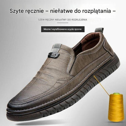 【39-44】👞 Buty męskie wykonane z miękkiej skóry naturalnej - dla pełnego komfortu dojrzałych mężczyzn