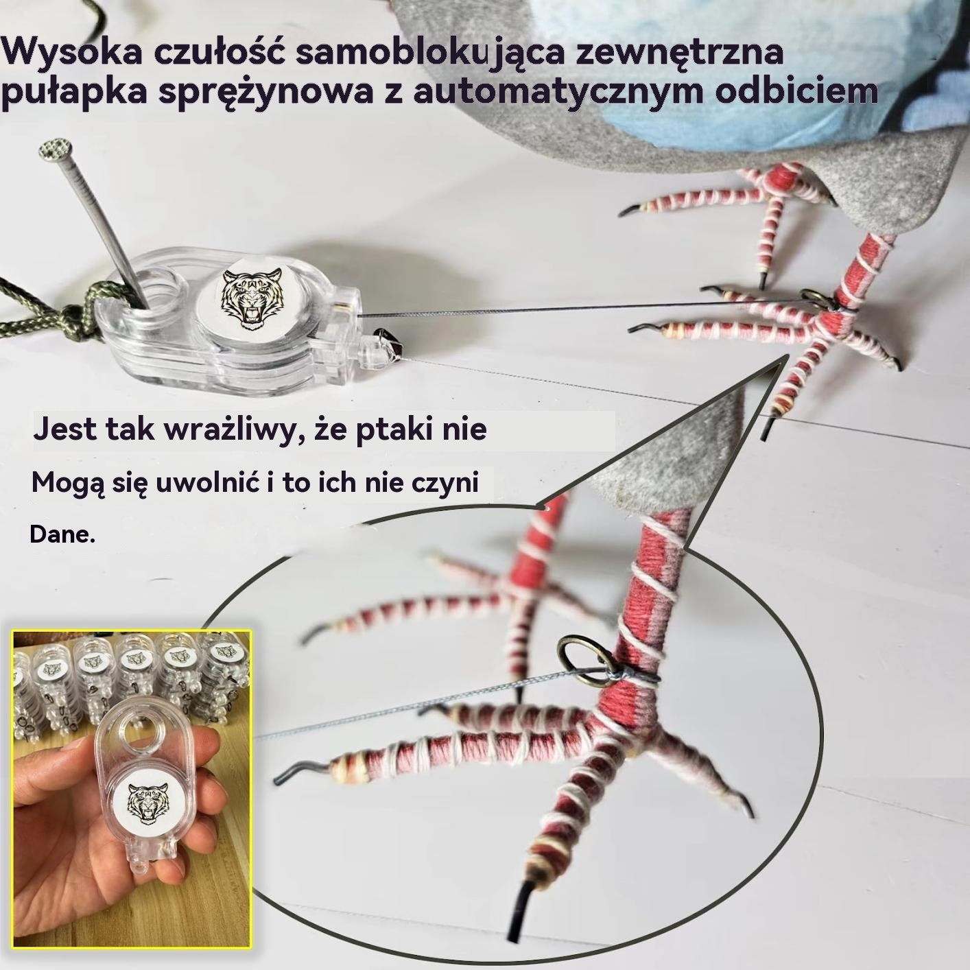 🐓🐦🔥【Kup 4, otrzymaj 4 gratis】Pułapka sprężynowa do użytku na zewnątrz, samoblokująca pułapka o wysokiej czułości-4074328