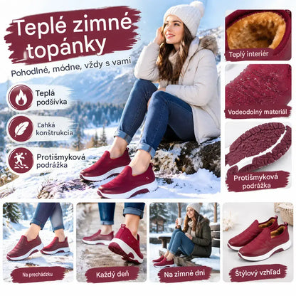 💕【35–41】 Dámské zimní boty: pravá kůže, voděodolné, protiskluzové a s hřejivou kožešinovou podšívkou.