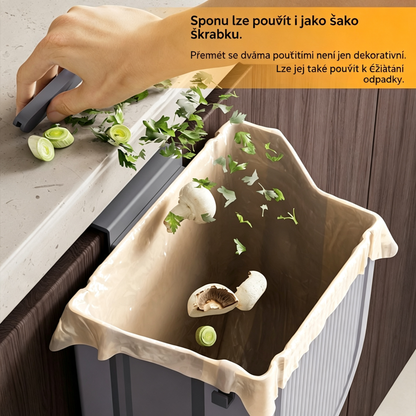 🗑️🚪Skládací závěsný kuchyňský odpadkový koš, závěsný odpadkový koš na dvířka domácích skříněk