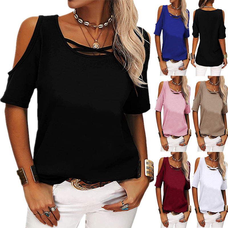 ✨ Novinka 🔥【S-5XL】Nové dámské topy, s odhalenými rameny, stylové. ✅️Platba na dobírku
