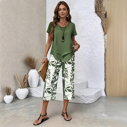 🔥🎉【S-5XL】 letní dámský módní dvoudílný set | lehký a elegantní · vícebarevná letní souprava
