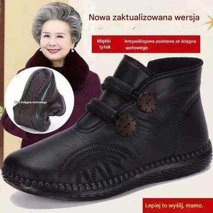 【35-40】Damskie skórzane, bawełniane, antypoślizgowe, ręcznie robione buty na jesień i zimę 4130270