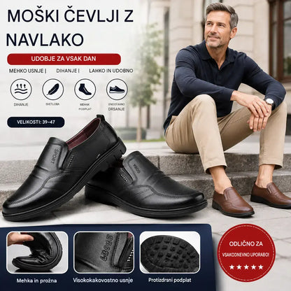 👞🔥【39–44】Moški poslovni čevlji iz pravega usnja z udobnim, mehkim podplatom – primerni za številne priložnosti.