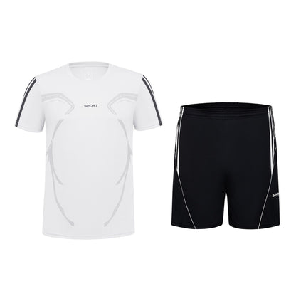 (L-5XL)Pánský moderní pruhovaný sportovní rychleschnoucí oblek s barevnými bloky