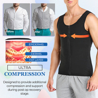 💪【Kup 1 dostań 1 za darmo】✨【S-4XL】Męska kamizelka zapinana na suwak, modelująca brzuch-4034158