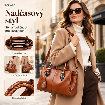 👜【50% sleva】Vintage bostonská kožená kabelka, měkká kožená taška, lze nosit na jednom rameni