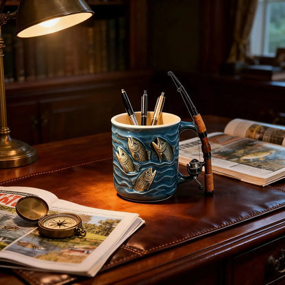 🎣☕ Nový hrnek s motivem rybaření – kreativní hrnek navržený speciálně pro milovníky rybaření.
