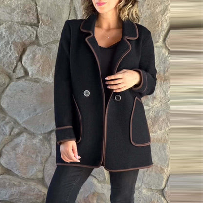 💥【S-5XL】Nový elegantní oboustranný vlněný kabát s kostýmovým límcem-4163846