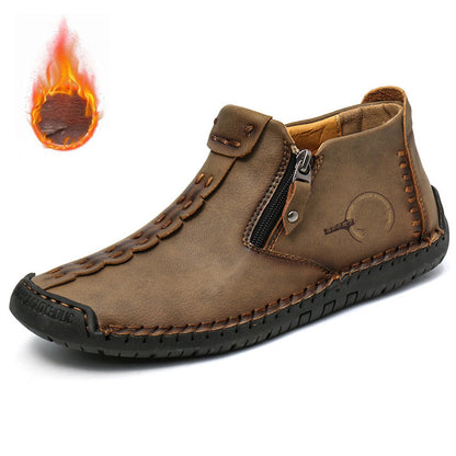 Męskie buty marki Dr. Martens, zapinane na suwak, z podszewką z futra, szyte ręcznie.【38-48】-4211274