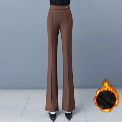 ✨】👖【S-3XL】Ciepły polar - Damskie spodnie z wysokim stanem i elastyczną talią na jesień/zimę