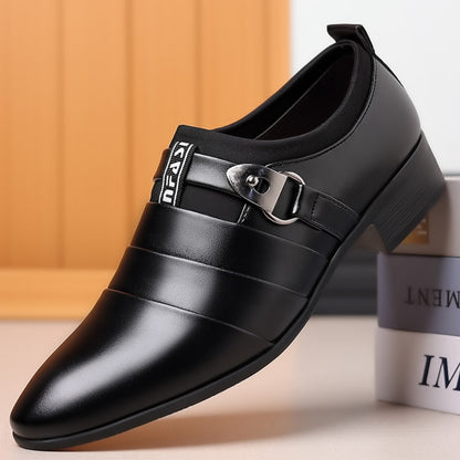 【50% zniżki】🔥🔥Nowe skórzane buty męskie wizytowe, buty casualowe w dużych rozmiarach z noskiem w szpic-4243059