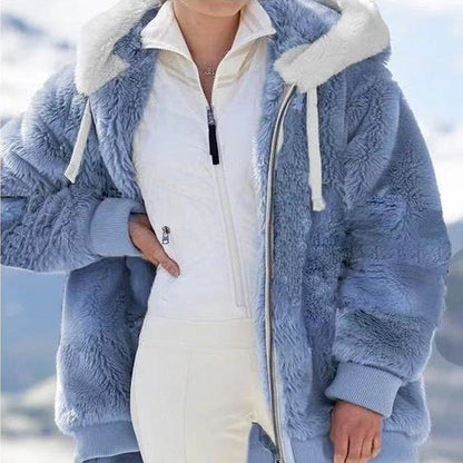 ❄️🛡️【S-5XL】Dámská silná plyšová bunda s kontrastními pruhy – model 2026