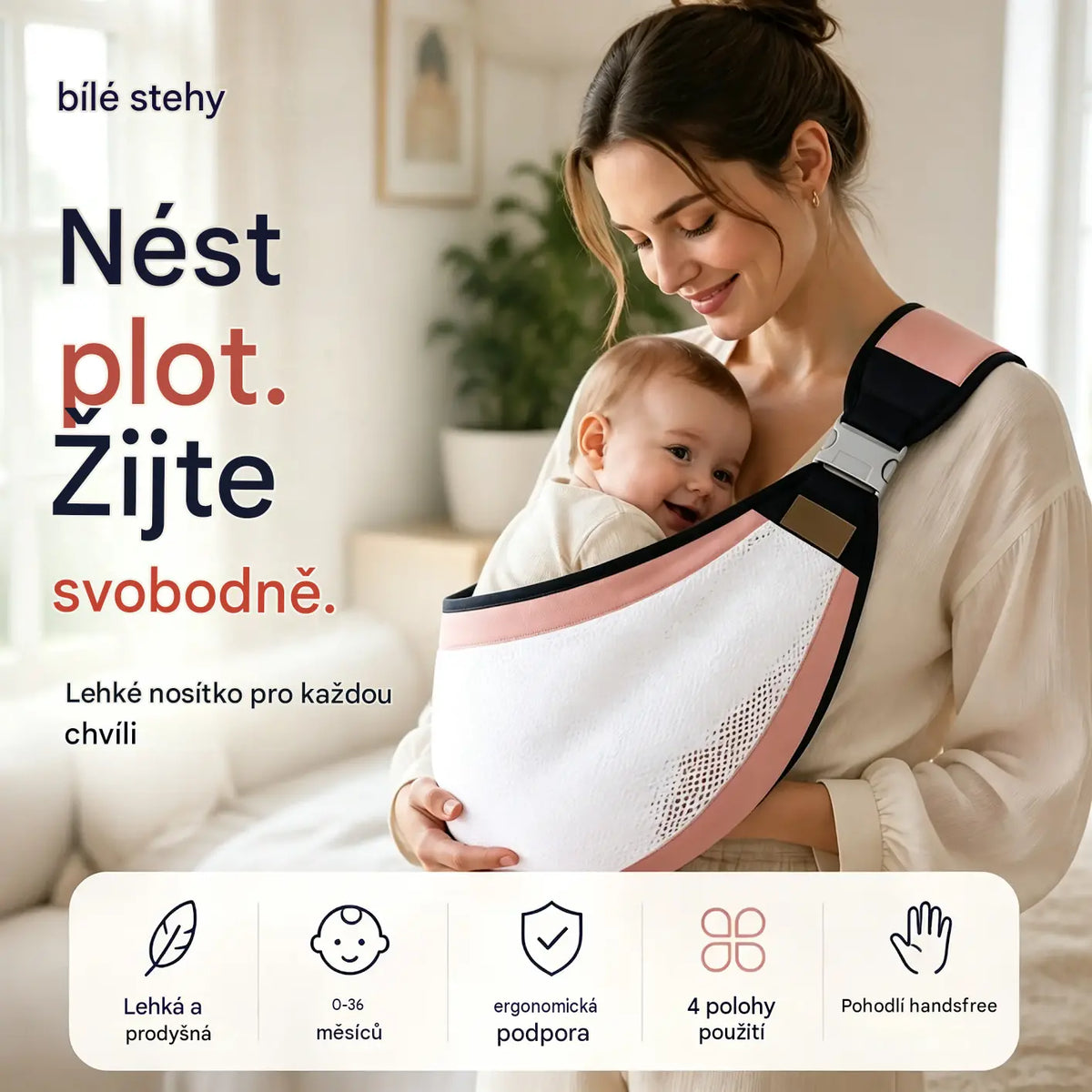 👶✨ Lehké ergonomické nosítko pro miminka | Ideální na procházky a cestování ✈️