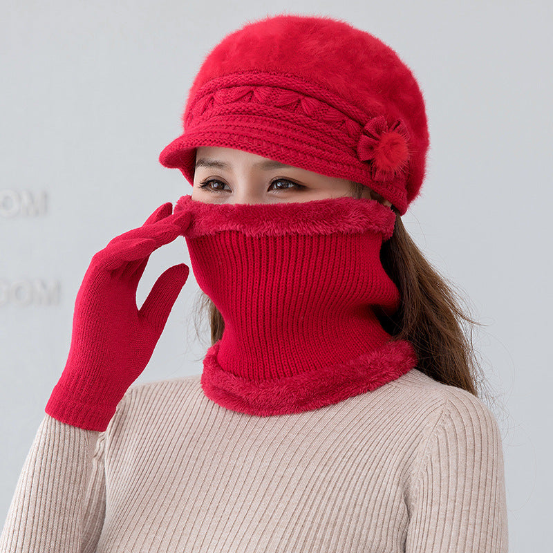 💥 Rabat 49% [czapka + szalik + rękawiczki] Pluszowa czapka w modnym stylu jesienno-zimowym