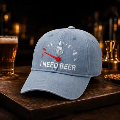 ⏳ Poslední den – sleva 50 % - 🍺 Vyšívaná šiltovka „POTREBUJEM PIVO“ – Unisex pamätná šiltovka 🧢