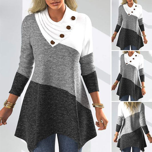 【S-3XL】 jesienno-zimowa nowa czysta bawełniana sukienka z długim rękawem dla kobiet-3866134