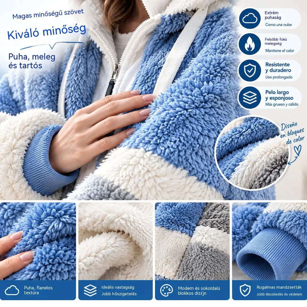 ⭐☃️Korlátozott ajánlat, 35% kedvezmény❄️【S-5XL】Új, 2026-os női télikabát – vastag, plüsscsíkos