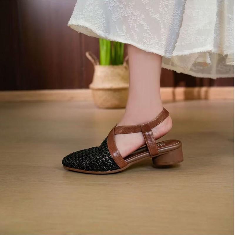 【35-40】Retro puha bőr áttört szandál – kényelmes, nyomásmentes, tökéletes egész nyárra! 👡✨