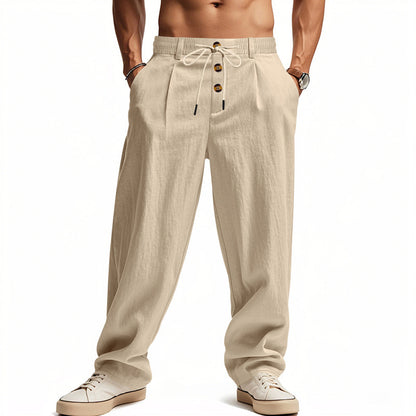 👖👖 [S-3XL]Časově omezená nabídka! Vysoce kvalitní pánské kalhoty na doma. Úzký, rovný střih – prodyšné a pohodlné.