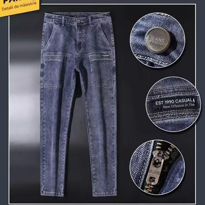 👏🔥【Bestsellerowy produkt】👍【28-38】👖👖Trwałe męskie jeansy o prostych nogawkach z wieloma kieszeniami.-4203502