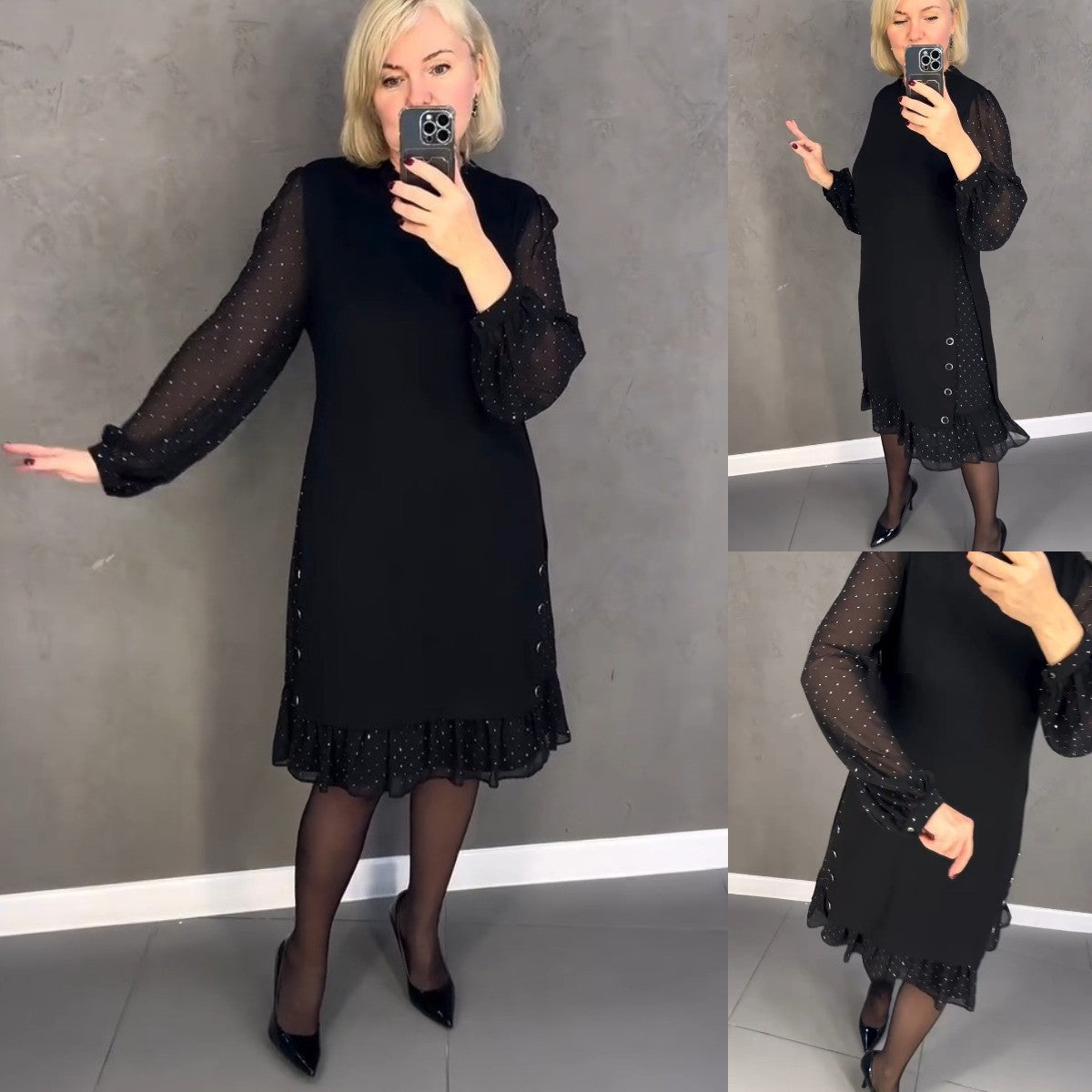 💖💖【S-5XL】🍁🍂Wysokiej jakości stylowa sukienka w nowym stylu na jesień i zimę-3808348