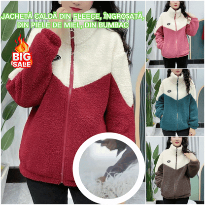 🔥🐏【M-4XL】Zimowa kurtka polarowa, kurtka bawełniana, wzmocniona kurtka bawełniana z wełny jagnięcej, ciepła kurtka-4126018