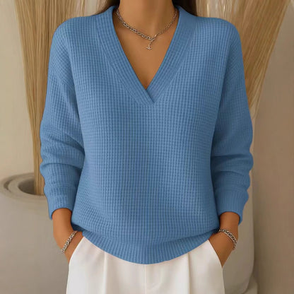 ❤️✨【Különleges őszi ajánlat🔥】Elegáns és kényelmes, V-nyakú kötött női pulóver