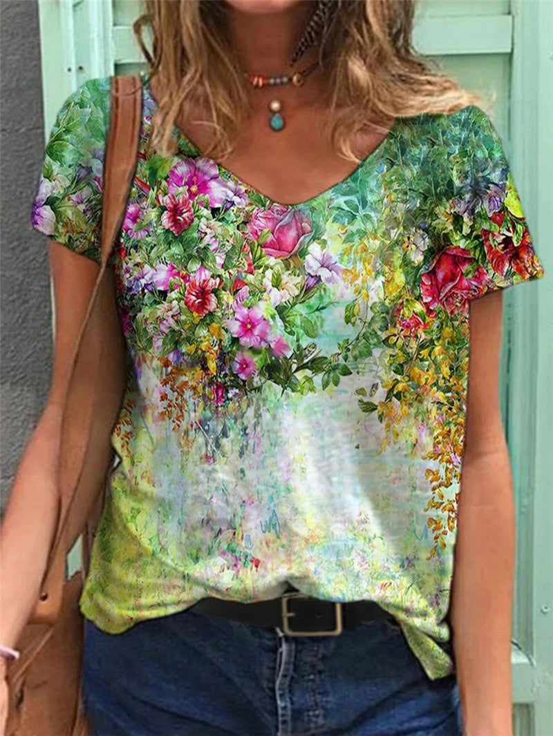 【Sleva 50 %】🔥【S-5XL】🥰Dámská letní košile s výstřihem do V