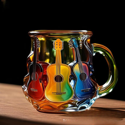 🎸【Kup jeden, a drugi dostaniesz gratis】Kubek do kawy z malowaną gitarą 3D-4057441