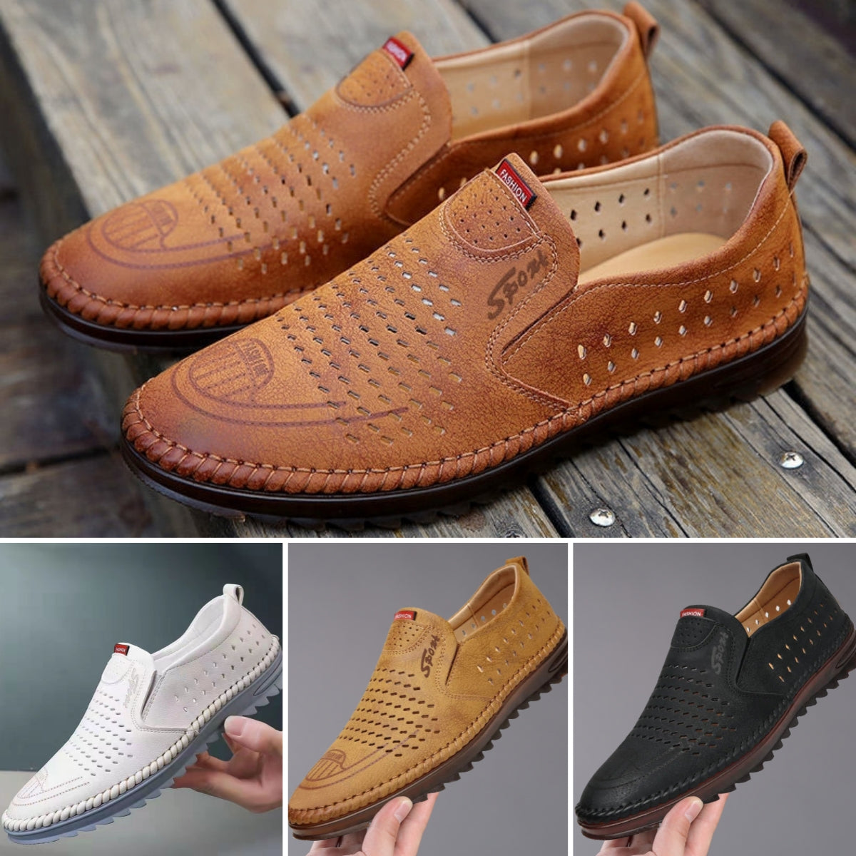 👍🥇【39-44】 Ręcznie robione skórzane męskie buty outdoorowe-3906373