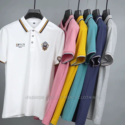 【M-4XL】Nowa męska koszulka polo, jednolity kolor