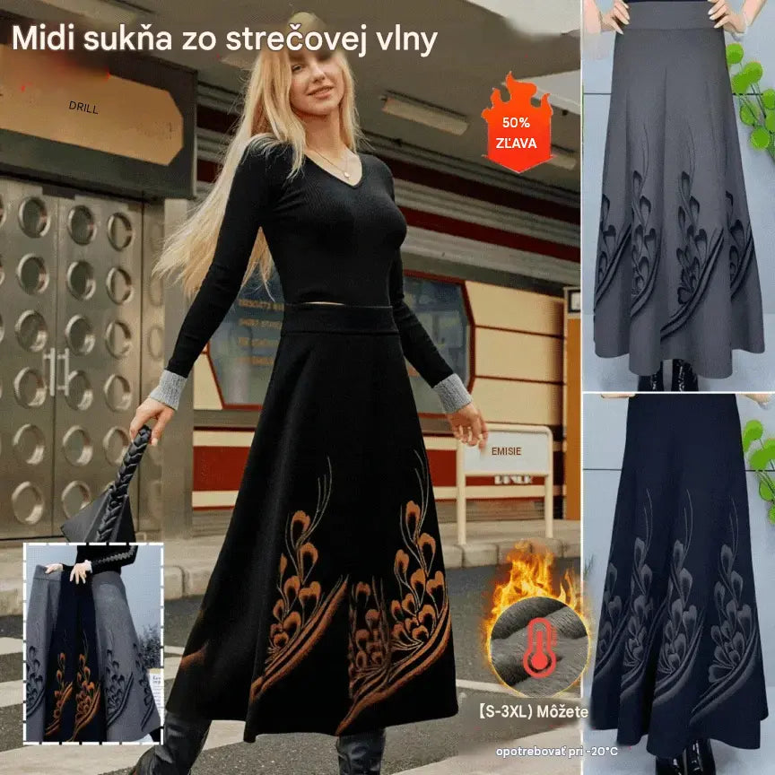 👠【S-3XL】Silná vlněná sukně na podzim a zimu, módní a všestranná