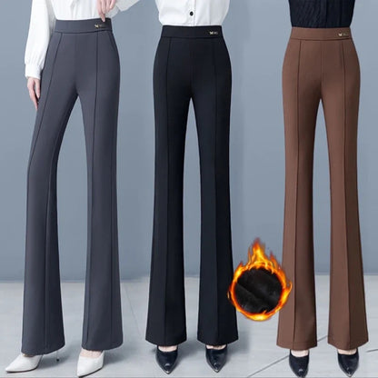 ✨】👖【S-3XL】Ciepły polar - Damskie spodnie z wysokim stanem i elastyczną talią na jesień/zimę