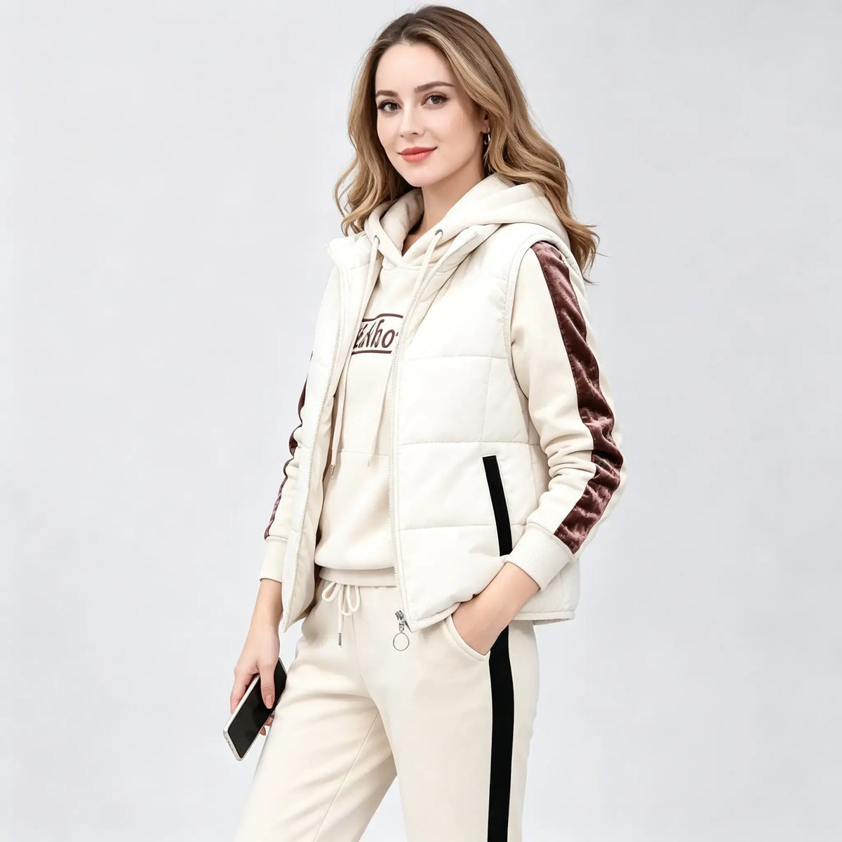 🔥🔥Női gyapjú háromrészes szett【szvetter + mellény + hétköznapi nadrág】