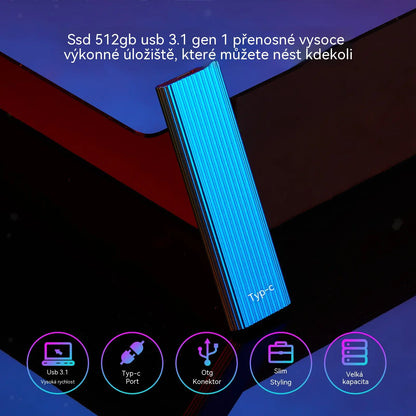 ⚡ Přenosný externí pevný disk s velkou kapacitou a vysokorychlostním přenosem dat