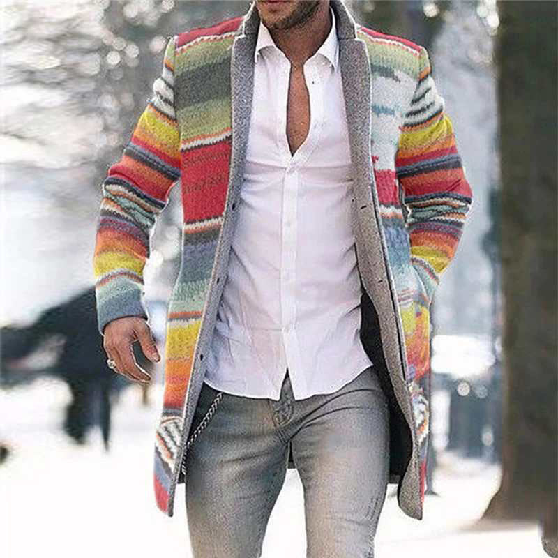🔥【S-5XL】Chaqueta tipo cárdigan con estampado de longitud media 4152921