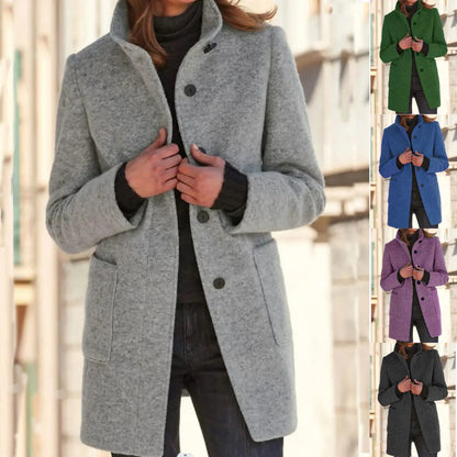 🔥 Poslední den – sleva 50 % 🔥【S–5XL】 Novinka podzim/zima 2026: Elegantní dámský vlněný kabát v retro stylu, jednobarevný
