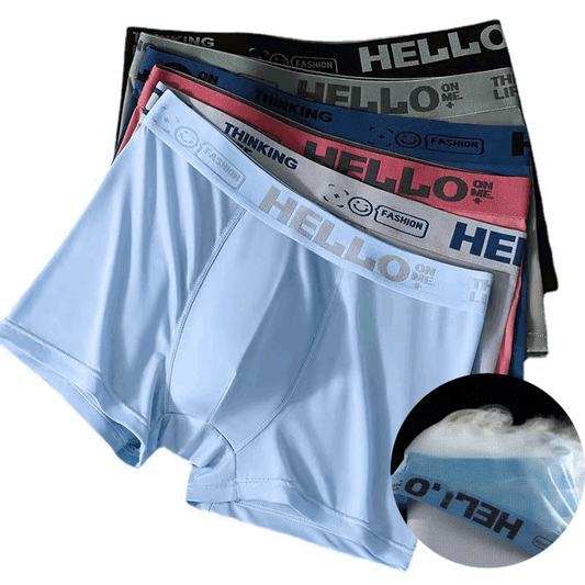 【Compre 1 y obtenga 5 gratis】Calzoncillos bóxer de seda de hielo para hombre/Delgado， transpirable-6 artículos en total-4240585