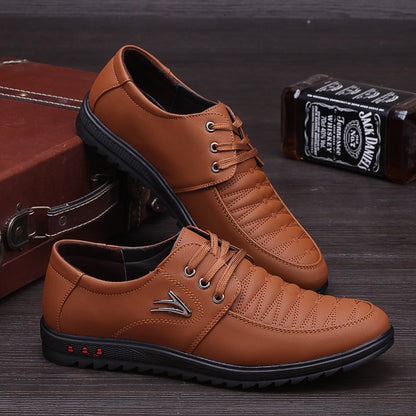 【39-44】 Męskie skórzane buty biznesowe z miękką podeszwą-3750537