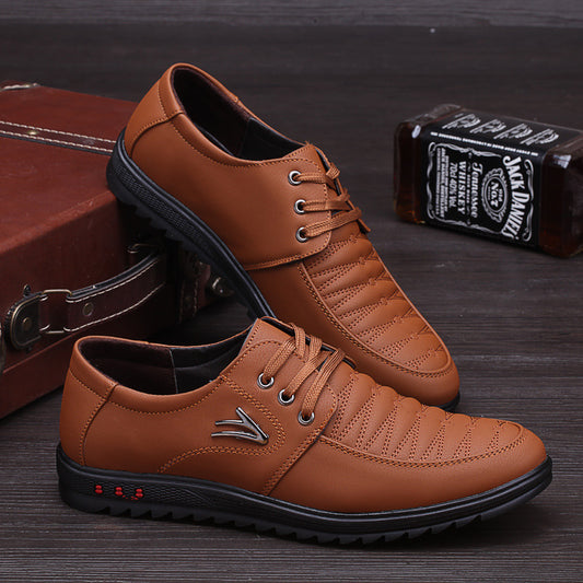 【39-44】 Męskie skórzane buty biznesowe z miękką podeszwą-3750537