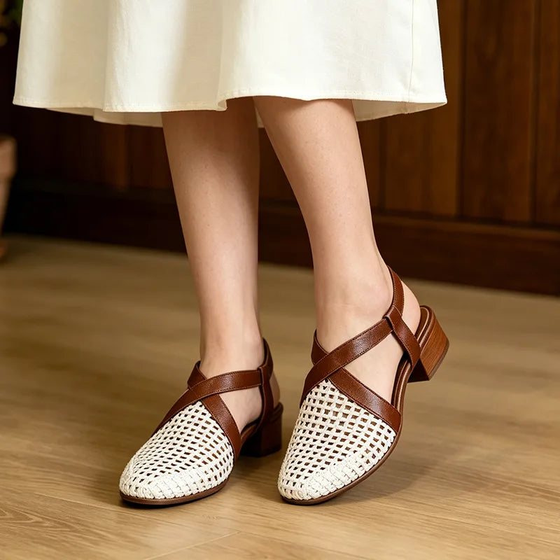 【35-40】Sandale Retro din Piele Moale cu Perforații – Confort la super-lativ, nulový tlak a lego odihnite tòa vara!