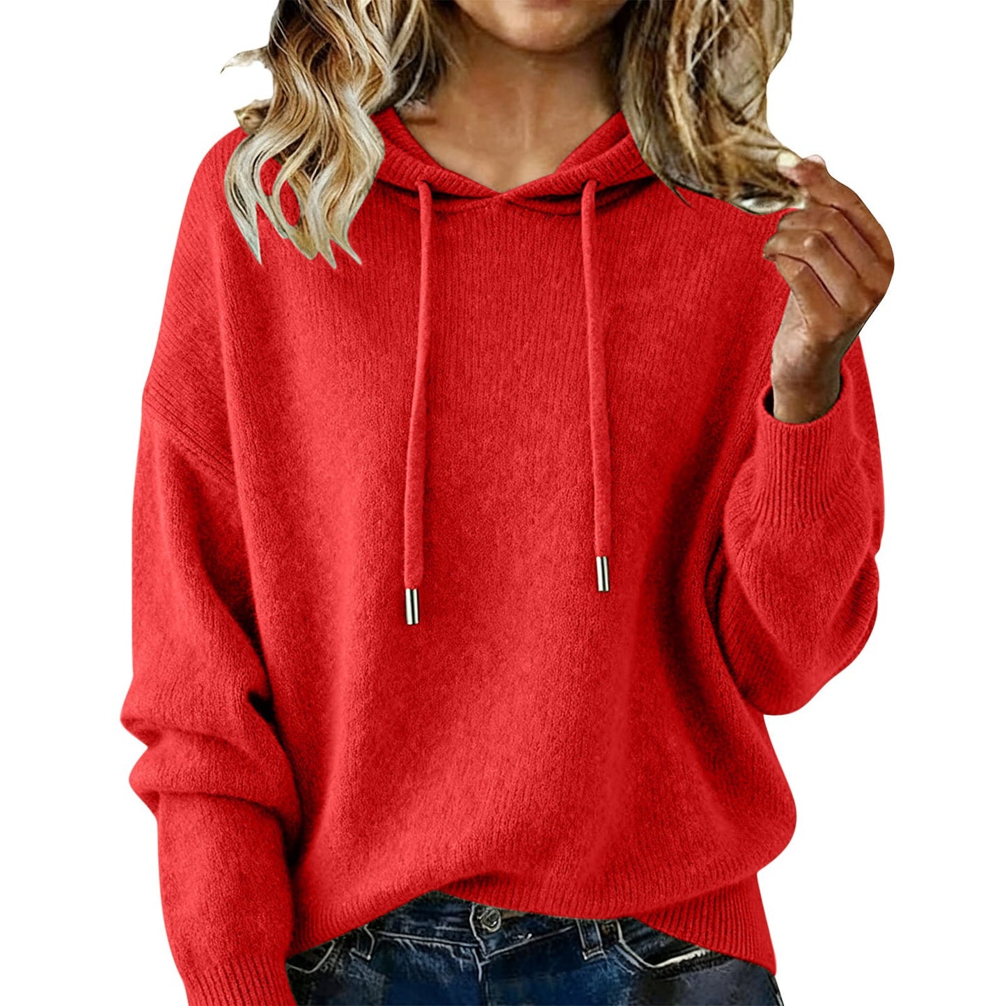 Nuevo jersey de mujer con capucha y cordón (S-3XL) 4191647
