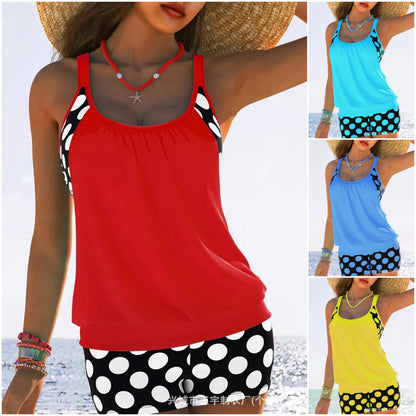 🏖️【S-5XL】Seksowny damski kostium kąpielowy Halter Polka Dot Plus Size 2025-4005244