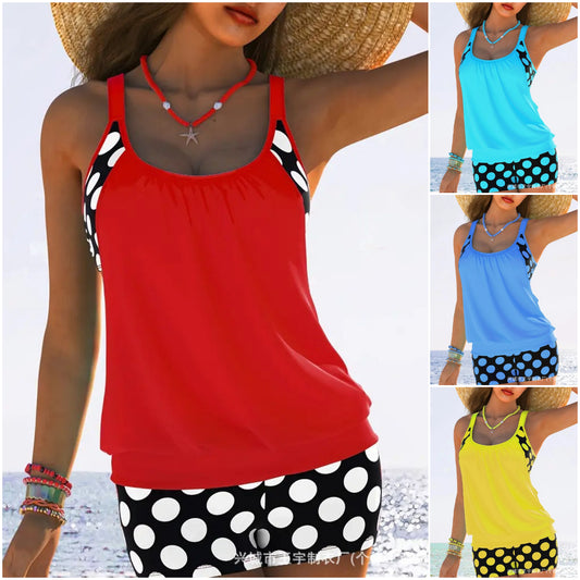 🏖️【S-5XL】Seksowny damski kostium kąpielowy Halter Polka Dot Plus Size 2025-4005244