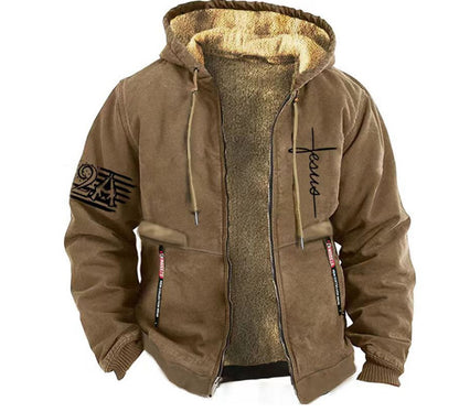 🔥🔥【S-3XL】 Modna, jesienna i zimowa, pogrubiona, aksamitna kurtka męska na co dzień-4112457