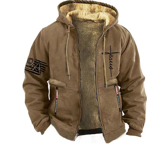 【S-3XL】 Chaqueta casual de terciopelo grueso de otoño e invierno para hombre-4125666