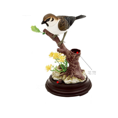 🦜🐦【Oferta ograniczona czasowo】Symulacja sterowana głosem, kreatywne, urocze ozdoby ptaków sterowane głosem, dekoracyjne ozdoby na biurko-4081681
